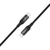 Кабель Brevia Type-C to Type-C 60W 1м, чорний ZIP (56100BCCZ1)
