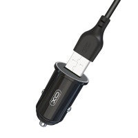 Автомобільний зарядний пристрій XO TZ12 QC3.0 18W + Type-c кабель чорний