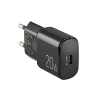Мережевий зарядний пристрій Brevia ePower PD20W USB-C чорний