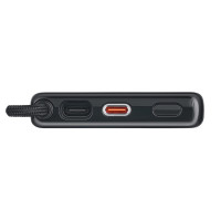 Повербанк (Power Bank) Brevia ePower 10000mAh 22,5W SuperSlim LCD чорний металік + кабель