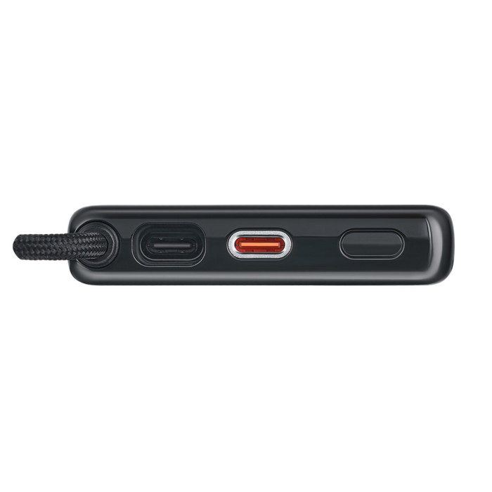 Повербанк (Power Bank) Brevia ePower 10000mAh 22,5W SuperSlim LCD чорний металік + кабель