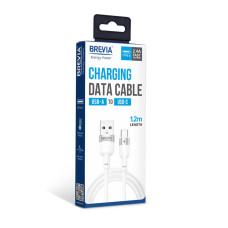 Кабель Brevia USB to Type-C 2,4А 1,2м, білий box (52120WUCC1)