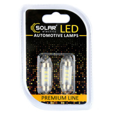 Автолампа Solar LED 12V SV8.5 T11x39 6SMD white, 2шт