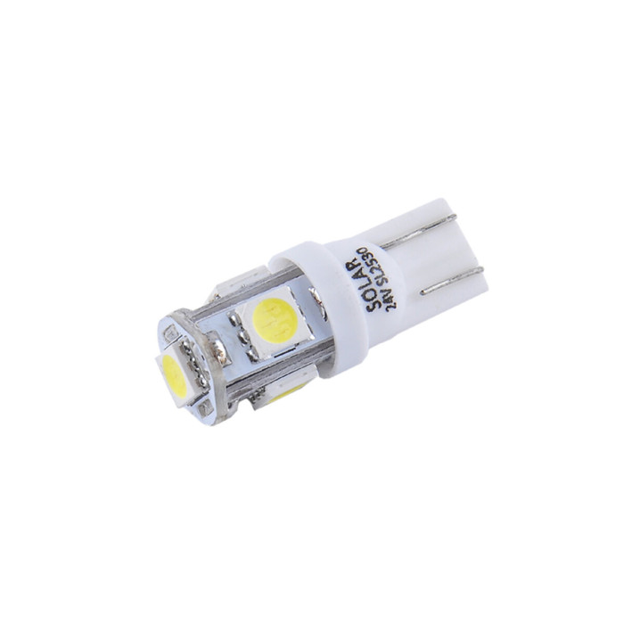Автолампа Solar LED 24V T10 W2.1x9.5d 5SMD white, 2шт