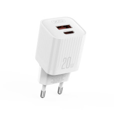 Мережевий зарядний пристрій XO L147 PD20W 1USB-A+1USB-C білий