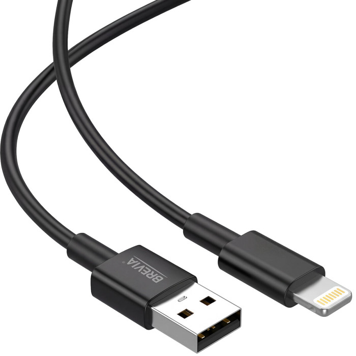 Кабель Brevia USB to Lightning 2,4А 1м, чорний box (55100BULC1)