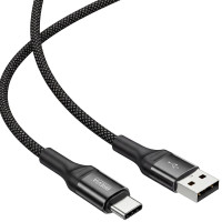Кабель Brevia USB to Type-C 2,4А 1м, чорний ZIP (56100BUCZ1)