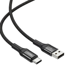 Кабель Brevia USB to Type-C 2,4А 1м, чорний ZIP (56100BUCZ1)