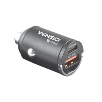 Автомобільний зарядний пристрій Winso Pro 38W USB-C+USB-A mini Metal