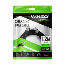 Кабель Winso Pro Type-C to Type-C 60W TPE+плетіння 1,2м чорний