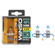 Галогенова лампа Winso H3 12V 55W PK22s SET HYPER +60% 2шт