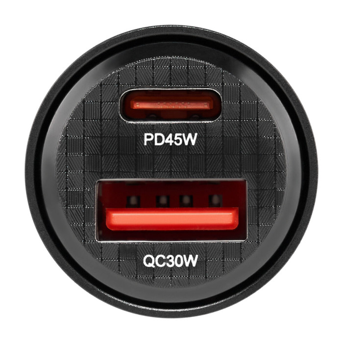 Автомобільний зарядний пристрій Winso Pro 75W 1xUSB-C+1xUSB-A, transparent