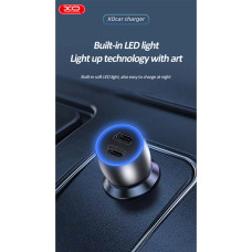 Автомобільний зарядний пристрій XO CC51 PD40W Metal Intelligent Dual + Lightning кабель