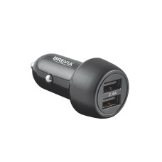 Автомобільний зарядний пристрій Brevia ePower DualDrive 12W 2xUSB-A чорний