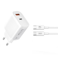 Мережевий зарядний пристрій XO L116 PD30W/QC18W 1USB-C+1USB-A Type-C кабель білий