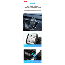 Тримач телефону автомобільний XO C123 Air Outlet Square Magnetic Bracket чорний