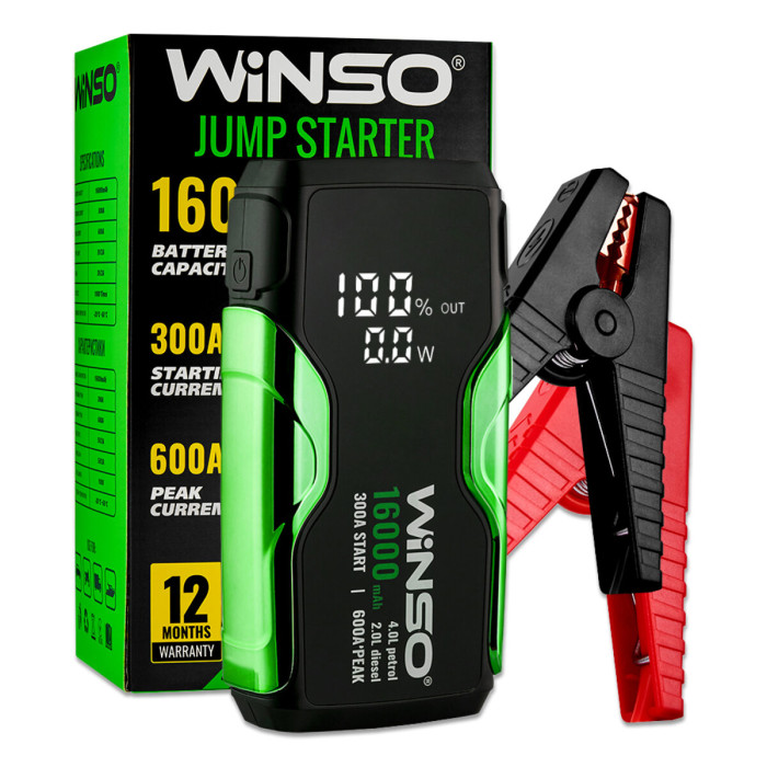 Пусковий пристрій Winso Jump Starter 300/600A 16000mAh