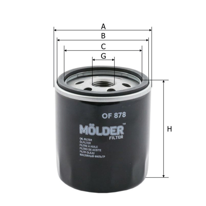 Фільтр масляний Molder Filter OF 878 (WL7172, OC988, W6101)