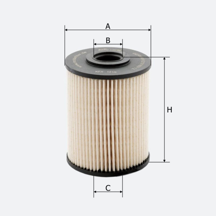 Фільтр паливний Molder Filter KFX 121D (WF8166, KX231DEco, P732X)
