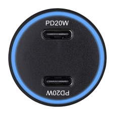 Автомобільний зарядний пристрій Brevia ePower DualCharge Display 40W 2xUSB-C чорний