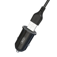 Автомобільний зарядний пристрій XO TZ12 QC3.0 18W + Lightning кабель чорний