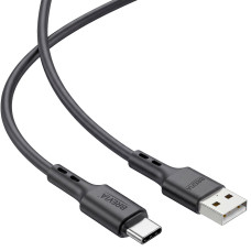Кабель Brevia USB to Type-C 2,4A 1м, чорний ZIP (51100BUCZ1)