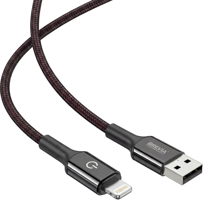 Кабель Brevia USB to Lightning 2,4А 1,2м, чорний box (54120BULC1)