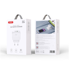 Мережевий зарядний пристрій XO L138 PD30W/QC18W 1USB-A+1USB-C  білий