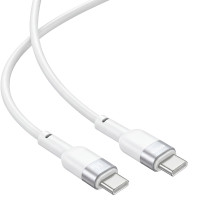 Кабель Brevia Type-C to Type-C 60W 1,2м, білий ZIP (52120WCCZ1)