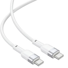 Кабель Brevia Type-C to Type-C 60W 1,2м, білий ZIP (52120WCCZ1)