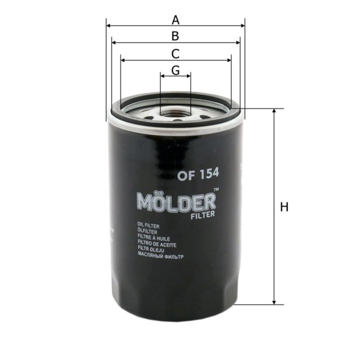 Фільтр масляний Molder Filter OF 154 (WL7071, OC264, W71930)