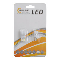 Автолампа Solar LED 12V T10 W2.1x9.5d SMD 3030 92lm white, 2шт