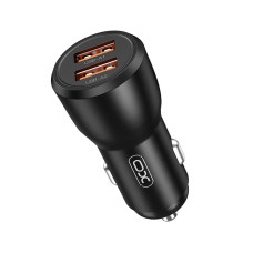 Автомобільний зарядний пристрій XO CC55 QC18W+USB12W + Type-C кабель чорний