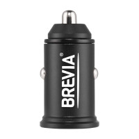 Автомобільний зарядний пристрій Brevia ePower DualMetal 48W 1xUSB-C+1xUSB-A, чорний