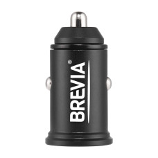 Автомобільний зарядний пристрій Brevia ePower DualMetal 48W 1xUSB-C+1xUSB-A, чорний