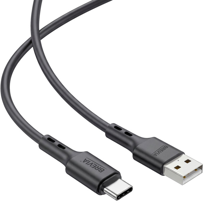 Кабель Brevia USB to Type-C 2,4А 1м, чорний box (51100BUCC1)
