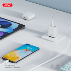 Мережевий зарядний пристрій XO L130 PD30W/QC18W 1USB-C+1USB-A білий