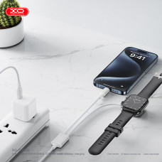 Бездротовий зарядний пристрій XO CX030 2в1 Type-c + Watch Charger білий