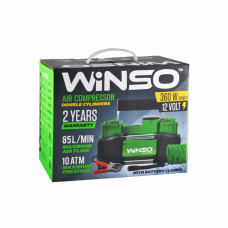 Компресор автомобільний Winso 10Атм 85л/хв 360Вт двоциліндровий із зажимами АКБ