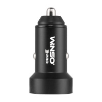 Автомобільний зарядний пристрій Winso Pro 48W 1xUSB-C+1xUSB-A, display, metal