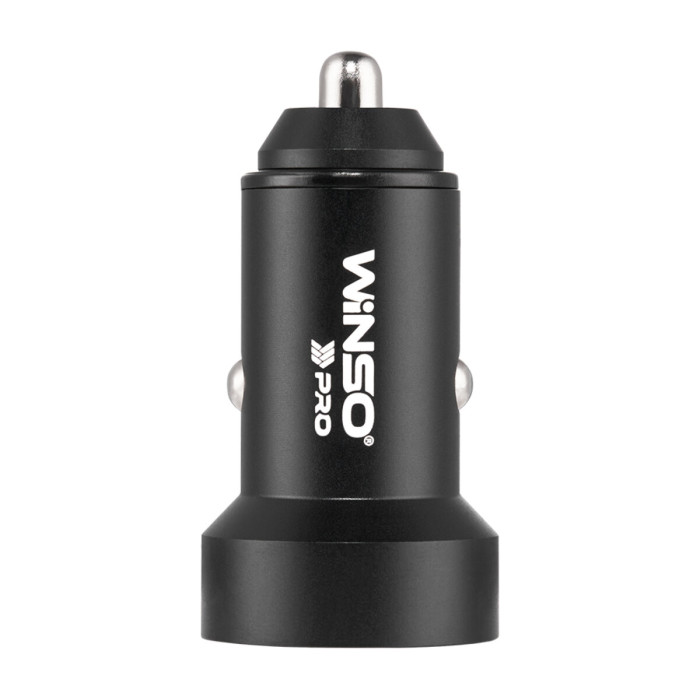 Автомобільний зарядний пристрій Winso Pro 48W 1xUSB-C+1xUSB-A, display, metal