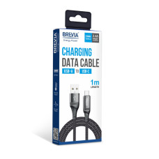 Кабель Brevia USB to Type-C 2,4А 1м, чорний box (56100BUCC1)
