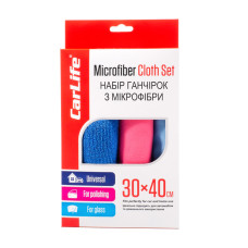 Набір ганчірок з мікрофібри CarLife 30x40см 3шт