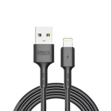 Кабель Brevia USB to Lightning 2,4A 1м, чорний ZIP (51100BULZ1)