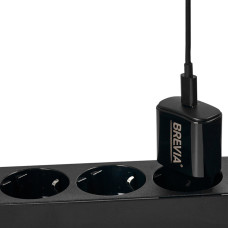 Мережевий зарядний пристрій Brevia ePower PD20W USB-C чорний