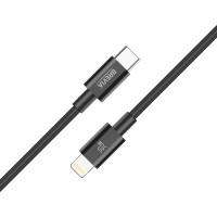 Кабель Brevia Type-C to Lightning 30W 1м, чорний ZIP (55100BCLZ1)