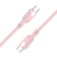 Кабель Brevia Type-C to Type-C 60W 1,2м, рожевий ZIP (52120PCCZ1)