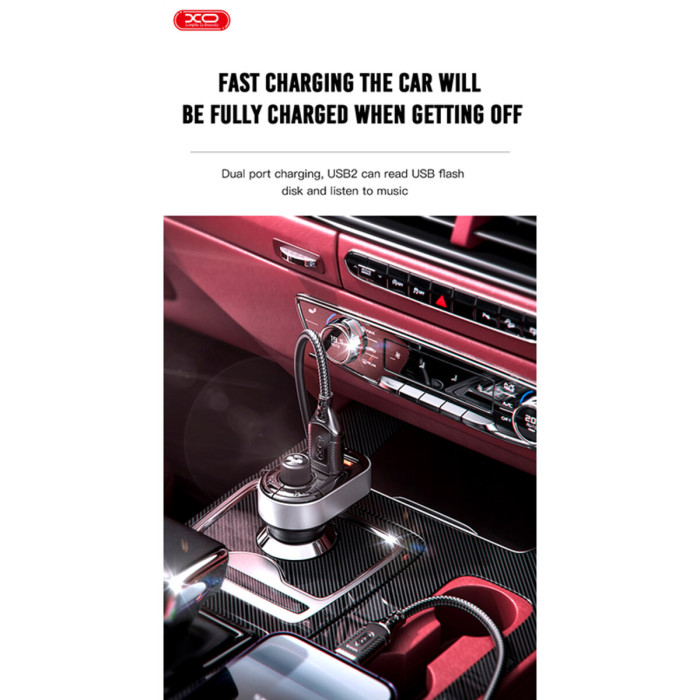 FM-трансмітер XO BCC10 Smart Bluetooth+MP3 чорний