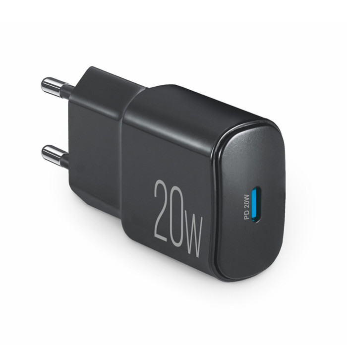 Мережевий зарядний пристрій Brevia ePower PD20W USB-C чорний