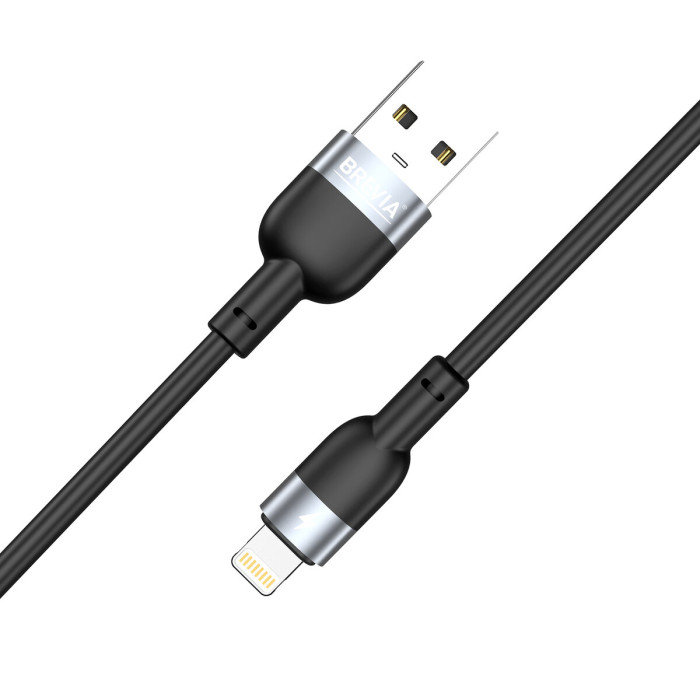 Кабель Brevia USB to Lightning 2,4А 1,2м, чорний box (52120BULC1)